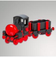 Eisenbahn+Wagen Plastik mit Glocke