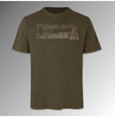 Retro-Shirt Fichtelbergbahn dunkelgrün Baureihe 99.77-79
