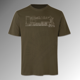 Retro-Shirt Fichtelbergbahn dunkelgrün Baureihe 99.77-79