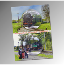 Postkarte mit Magneten 140 Jahre Lößnitzgrundbahn