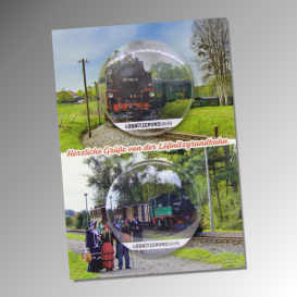 Postkarte mit Magneten 140 Jahre Lößnitzgrundbahn