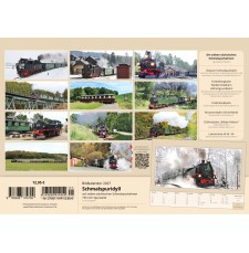 Kalender mit 12 Ansichten der sächsischen Schmalspurbahnen mit 750 mm - Rückseite