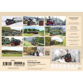 Kalender mit 12 Ansichten der sächsischen Schmalspurbahnen mit 750 mm - Rückseite