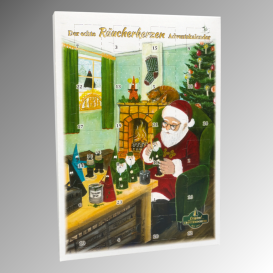 Adventskalender „Der edle Räucherkerzen Adventskalender“ mit winterlichem Motiv. Hochformat